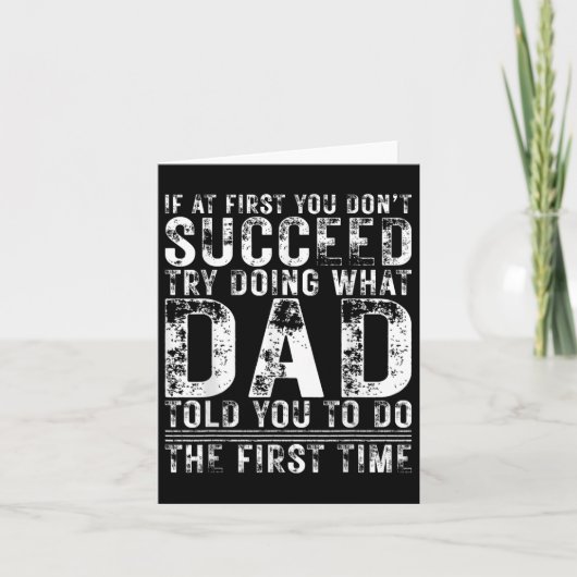 Funny Dad If At First You Dont Succeed Birthday Da カード (正面)