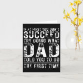 Funny Dad If At First You Dont Succeed Birthday Da カード (黄色い花)