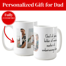 Funny Dad Mug – Chief of Jokes & Master of Snacks コーヒーマグカップ