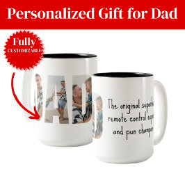 Funny Dad Mug – Original Superhero & Pun Champion ツートーンマグカップ
