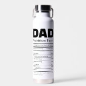 Funny Dad Nutrition Facts with Photos ウォーターボトル (正面)