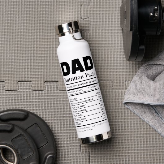 Funny Dad Nutrition Facts with Photos ウォーターボトル (ジム (回転後))