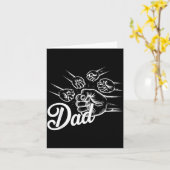 Funny Dad Of Four Toddler Kids Fathers Day Fist Bu カード (黄色い花)