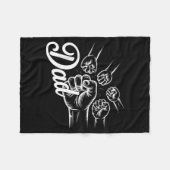 Funny Dad Of Four Toddler Kids Fathers Day Fist Bu フリースブランケット (正面(横))