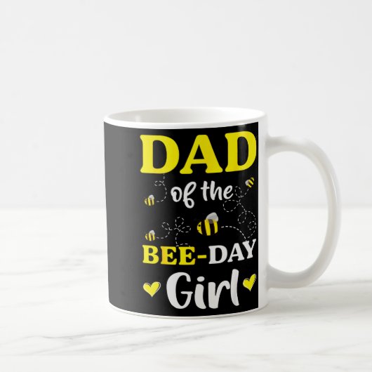 Funny Dad Of The Bee Day Girl Birthday コーヒーマグカップ (右)