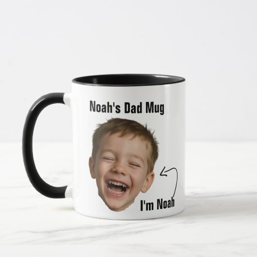 Funny Dad Photo Face Mug - Custom Joke Slogan Gift マグカップ (左)
