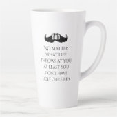 Funny Dad Quote Mustache Art カフェラテマグ (右)