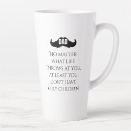 Funny Dad Quote Mustache Art カフェラテマグ