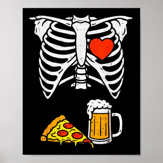 Funny Dad Skeleton Beer Zza Halloween Costume Mens ポスター (正面)