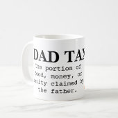 Funny "Dad Tax" Definition & Cute Pizza Graphic Cu コーヒーマグカップ (正面左)