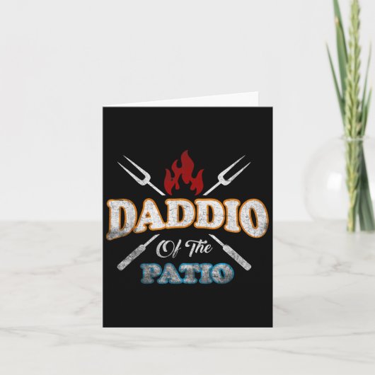 Funny Daddio Of The Patio Fathers Day Bbq Grill Qu カード (正面)