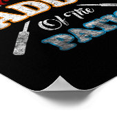 Funny Daddio Of The Patio Fathers Day Bbq Grill Qu ポスター (角)