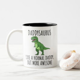 Funny Daddy Dinosaur Daddysaurus ツートーンマグカップ