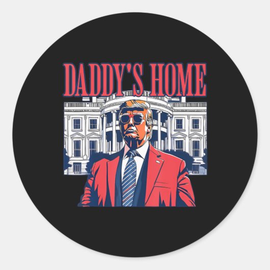 Funny Daddy's Home Trump Pink 2024 Take America Ck ラウンドシール (正面)