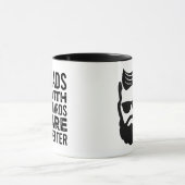 Funny Dads with Beards Quote Black Graphic Mug マグカップ (中央)