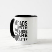 Funny Dads with Beards Quote Black Graphic Mug マグカップ (正面左)