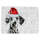 Funny Dalmatian Christmas Dog Holiday ラージペーパーバッグ (裏面)