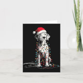 Funny Dalmatian Christmas Graphics Dog Lights Love カード (正面)