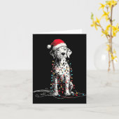 Funny Dalmatian Christmas Graphics Dog Lights Love カード (黄色い花)