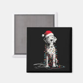 Funny Dalmatian Christmas Graphics Dog Lights Love マグネット (正面/裏面)