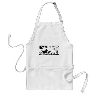 Funny Dancing Animals Cow Chicken Goat Silhouette スタンダードエプロン