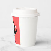 Funny Dancing Cat Paper Mug – Cute Black & White C 紙コップ (左)