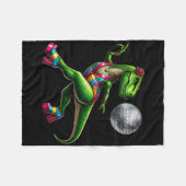 Funny Dancing Dinosaur1  フリースブランケット (正面(横))