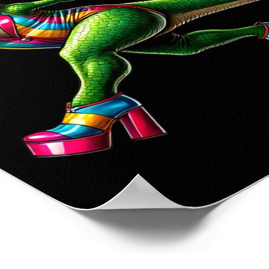 Funny Dancing Dinosaur1  ポスター (角)