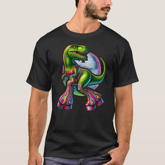 Funny Dancing Dinosaur, Disco Dino Party, Dinosaur Tシャツ (正面)