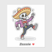 Funny Dancing Skeleton Custom-Cut Vinyl Sticker シール (シート)