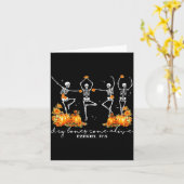 Funny Dancing Skeleton Dry Bones Come Alive Hallow カード (黄色い花)