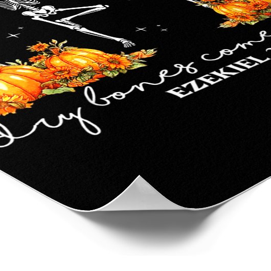 Funny Dancing Skeleton Dry Bones Come Alive Hallow ポスター (角)