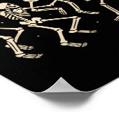 Funny Dancing Skeletons Dance Halloween Costume Ad ポスター (角)