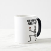 Funny Dark Humor Skeleton with Rose Mug モーフィングマグカップ (正面右)