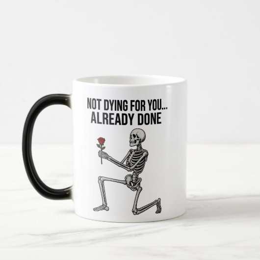 Funny Dark Humor Skeleton with Rose Mug モーフィングマグカップ (左)