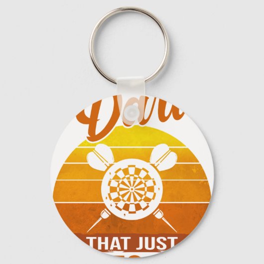 Funny Darting Dart Player That One Dart Design Dar キーホルダー (正面)