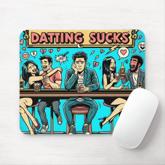 Funny "Dating Sucks" Comic Style マウスパッド (マウス)