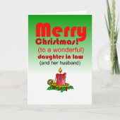 funny daughter in law and son Christmas カード (正面)