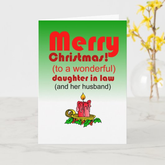 funny daughter in law and son Christmas カード (黄色い花)