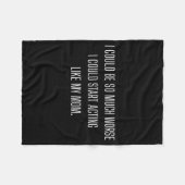 Funny Daughter Mom Mother フリースブランケット (正面(横))