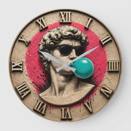 Funny David Bubble Gum Pop Art Michelangelo Statue ラージ壁時計