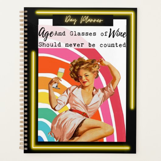 Funny Day Planner/Journal For Women Sassy-Wine プランナー手帳 (正面)