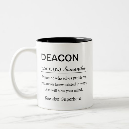 Funny Deacon Definition Personalized ツートーンマグカップ (左)
