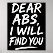Funny Dear Abs Quote Fitness Lovers And Workout Mo ポスター (正面)