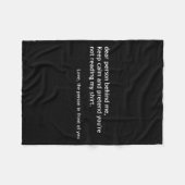 Funny Dear Person Behind Me, Keep Calm Funny Quote フリースブランケット (正面(横))