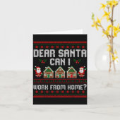Funny Dear Santa Can I Work From Home Ugly Christm カード (黄色い花)