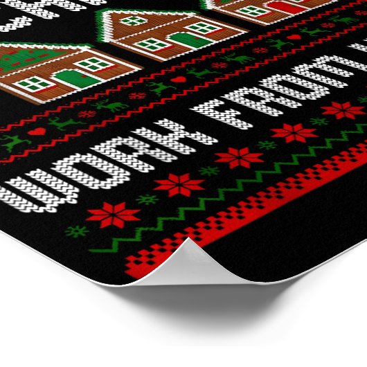 Funny Dear Santa Can I Work From Home Ugly Christm ポスター (角)