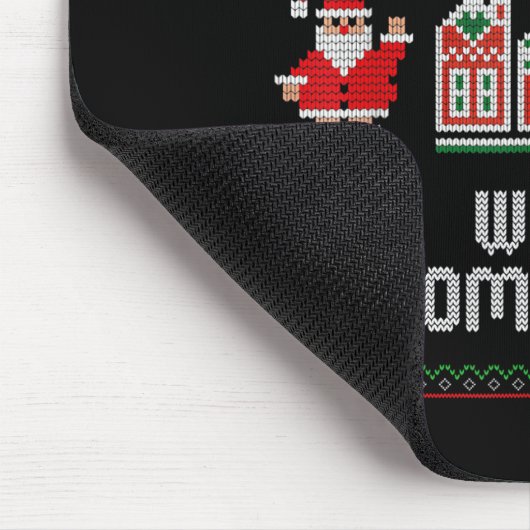 Funny Dear Santa Can I Work From Home Ugly Christm マウスパッド (コーナー)