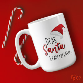 Funny Dear Santa (I can Explain ...) Customizable  コーヒーマグカップ
