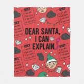 Funny Dear Santa I Can Explain Naughty Christmas フリースブランケット (正面)